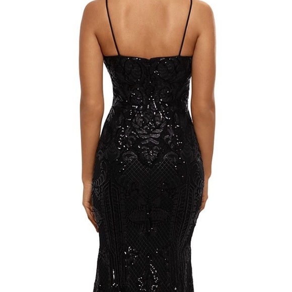 Aqua sequin gown - Picture 4 of 5